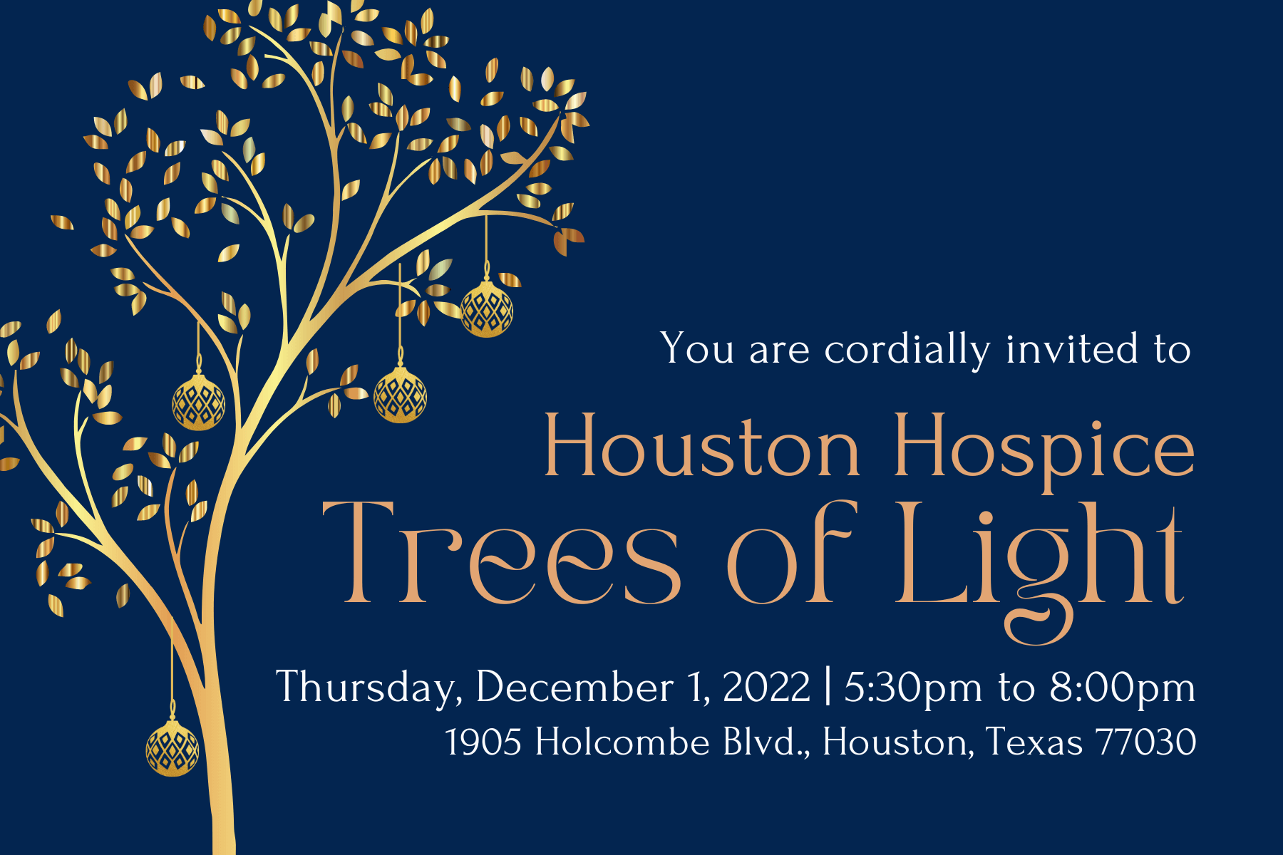 Houston Hospice Trees of Light, Thursday, December 1, 2022